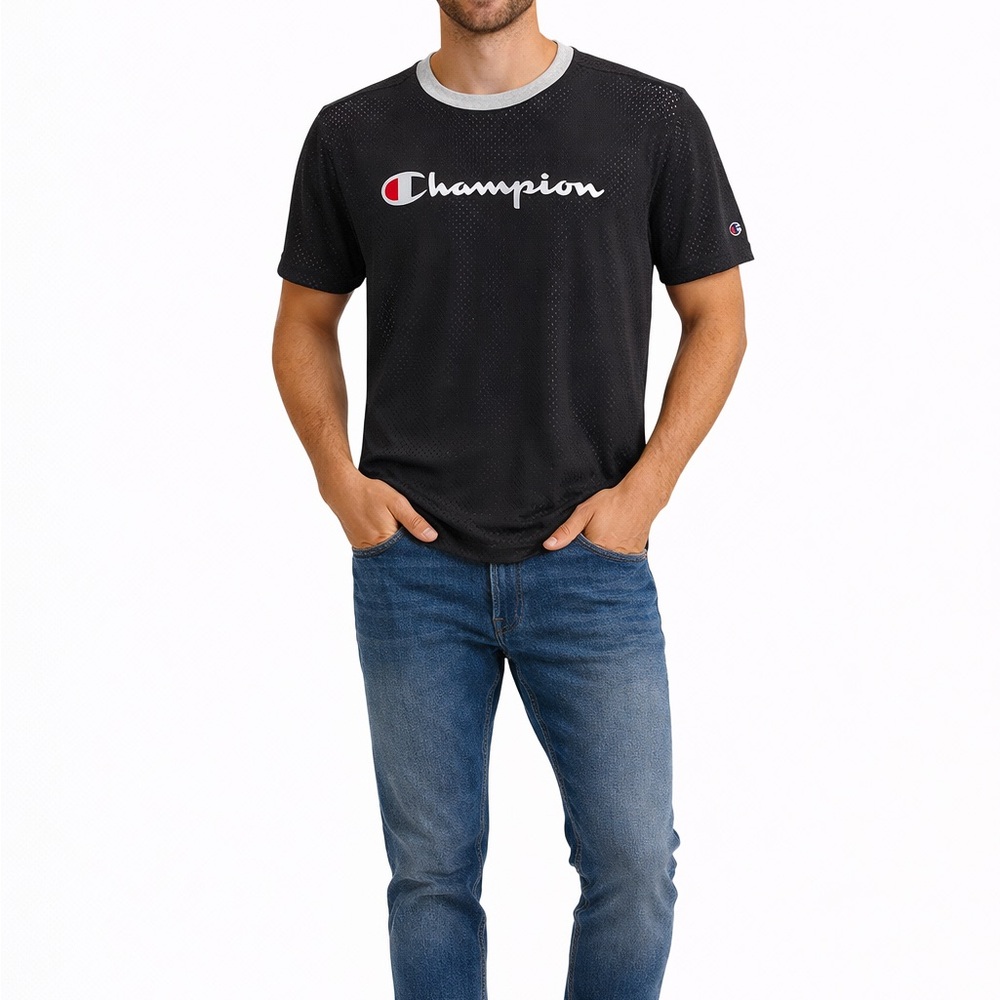 Champion Size Medium Navy Blue and Grey Reversible Athletic T-Shirt